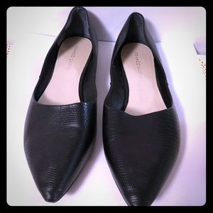 Franco Sarto black faux snake skin flats